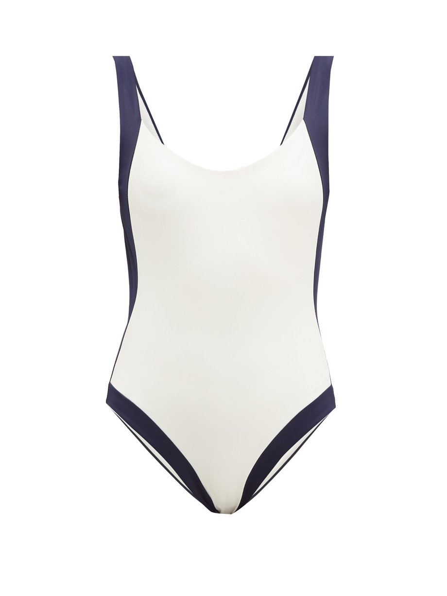 White Aurelia colour-block swimsuit | Odyssee | MATCHESFASHION UK