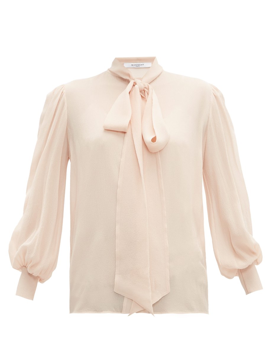 Pink Pussy Bow Silk Crepe Blouse Givenchy Matchesfashion Au