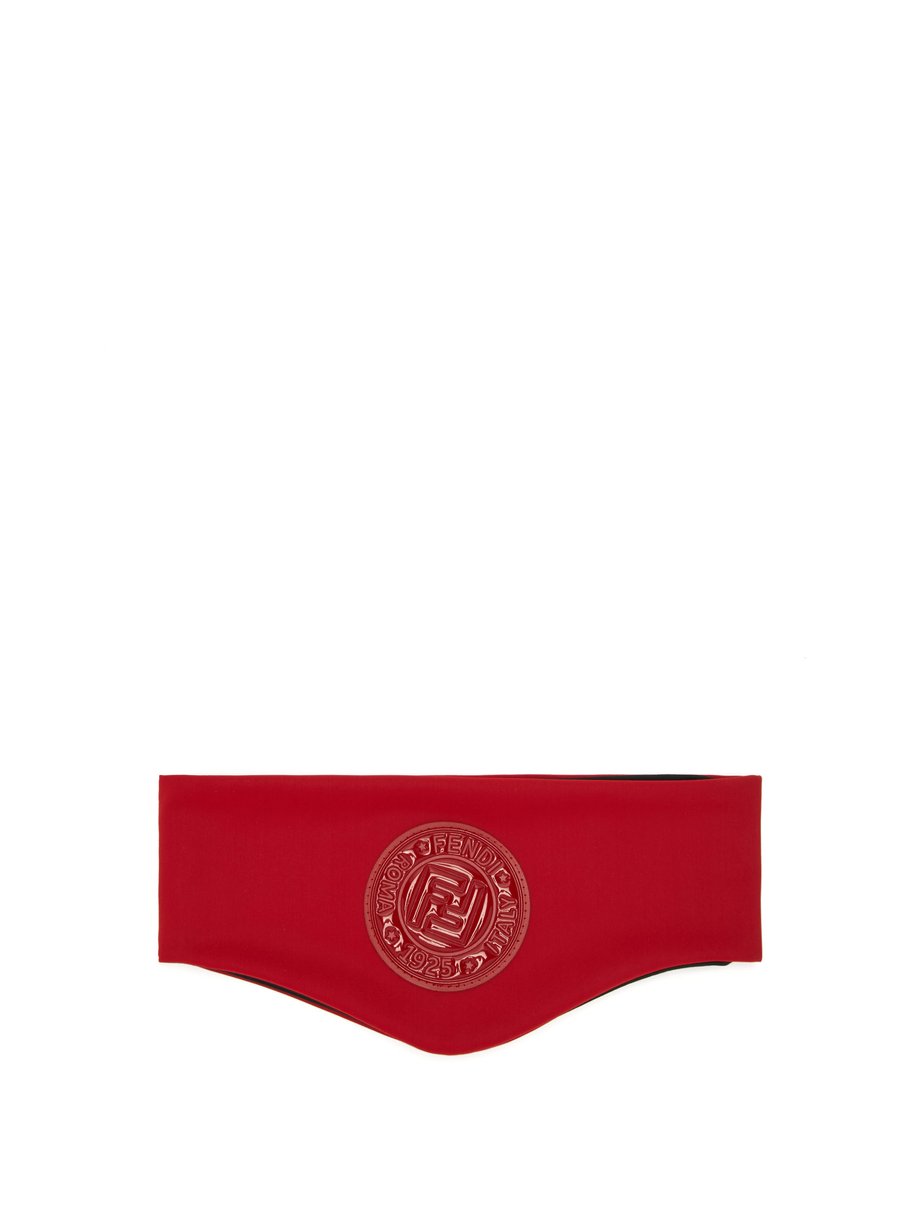 Logo-appliqué neoprene headband Red 