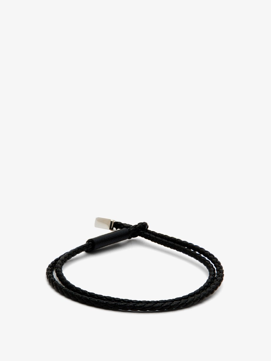 Prada Prada Woven-leather bracelet Black｜MATCHESFASHION（マッチズファッション)
