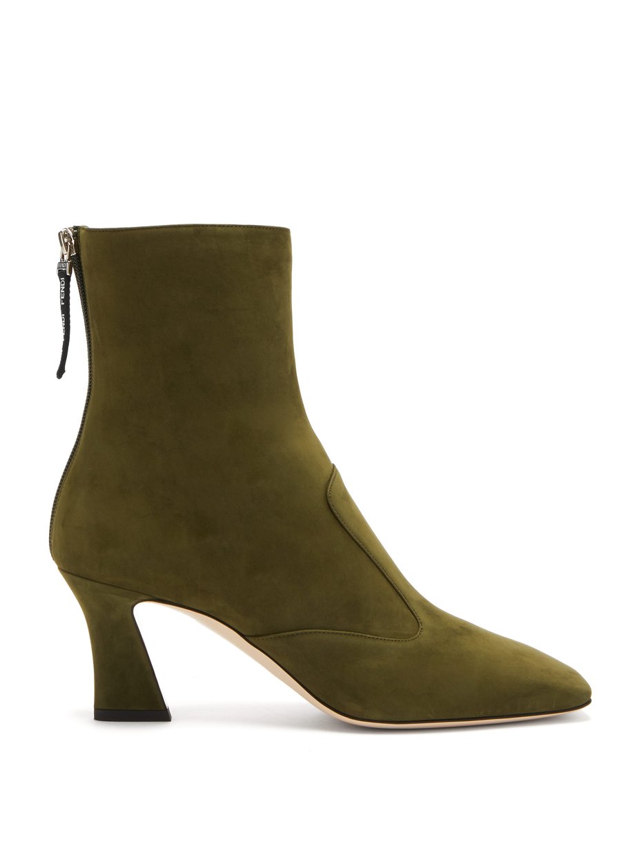Green FFreedom square-toe suede boots 