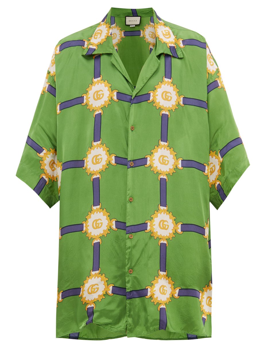 Gucci Gucci Oversized harness-print shirt Print｜MATCHESFASHION（マッチズファッション)