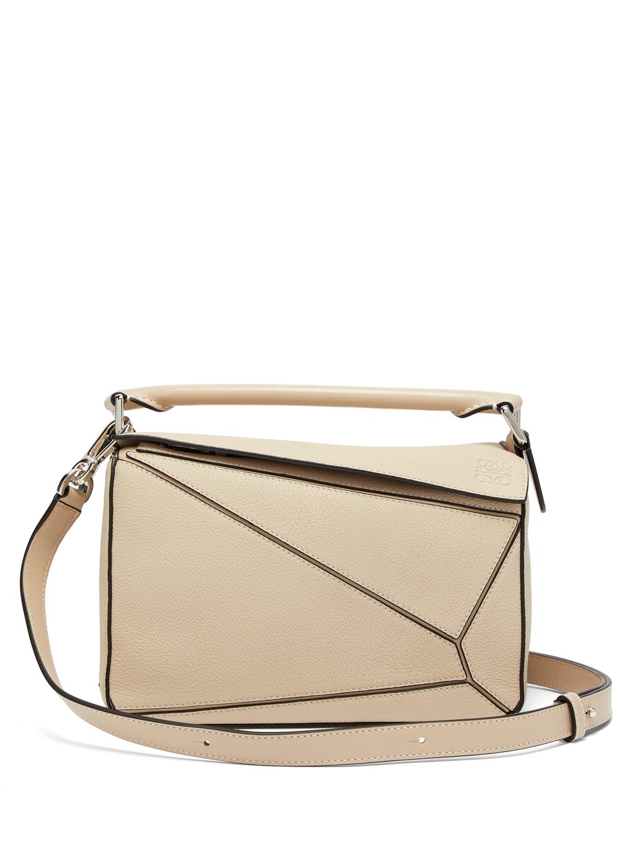 Loewe Loewe Puzzle small grained-leather cross-body bag Grey ...