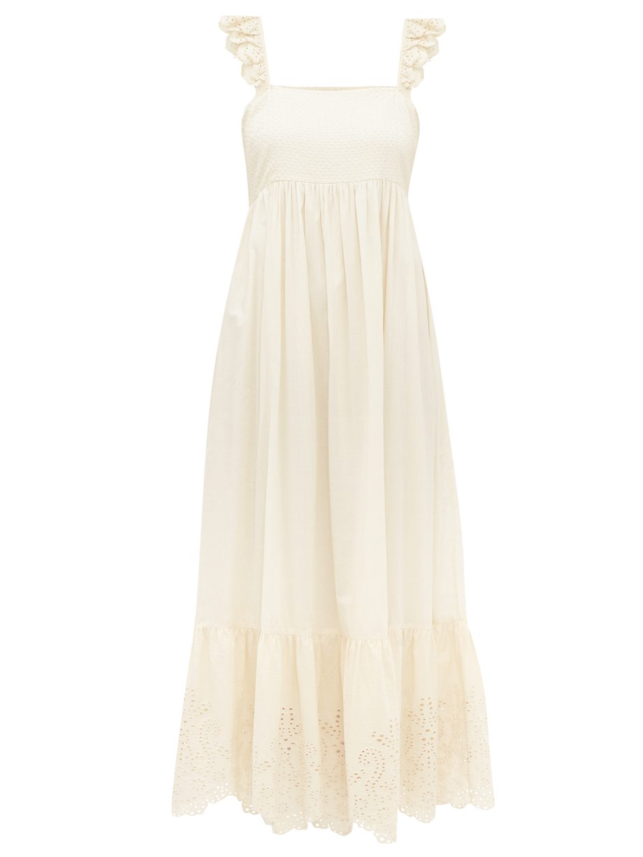 Cream Quince broderie-anglaise cotton maxi dress | Apiece Apart ...