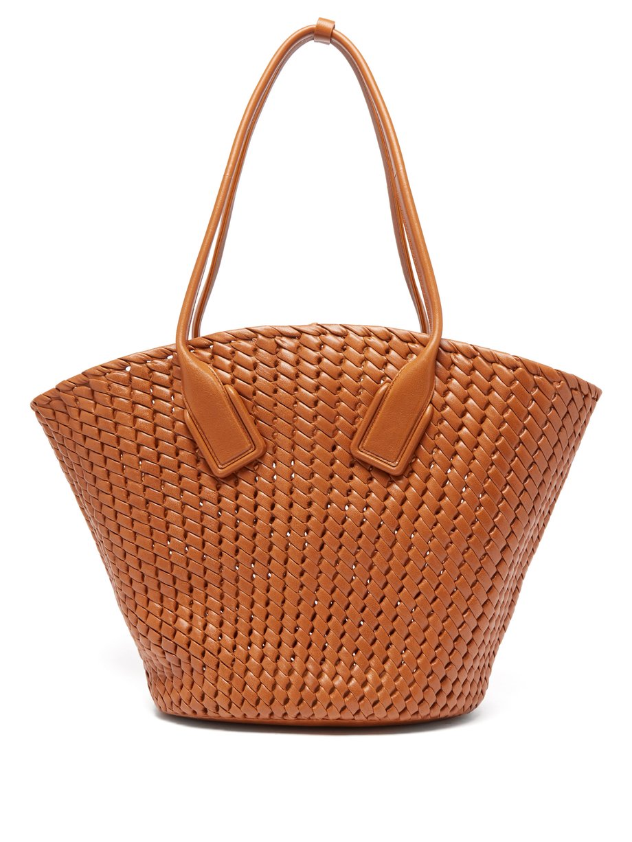 Tan Basket Intrecciato leather tote bag | Bottega Veneta ...