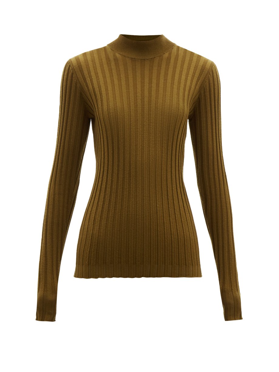 Green Wide-rib knitted wool-blend sweater | Bottega Veneta ...