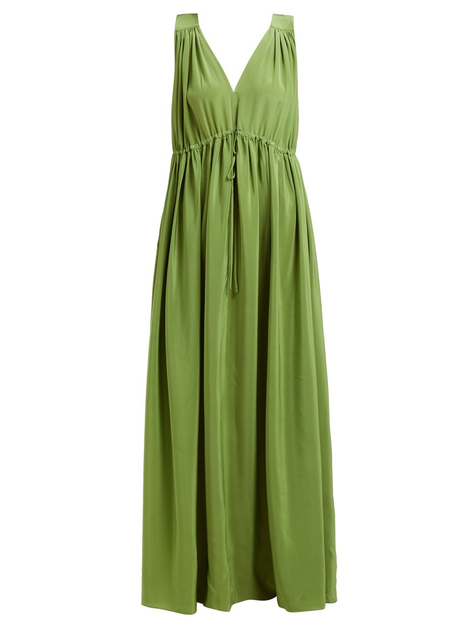 Green Solaine silk maxi dress | Three Graces London | MATCHESFASHION US
