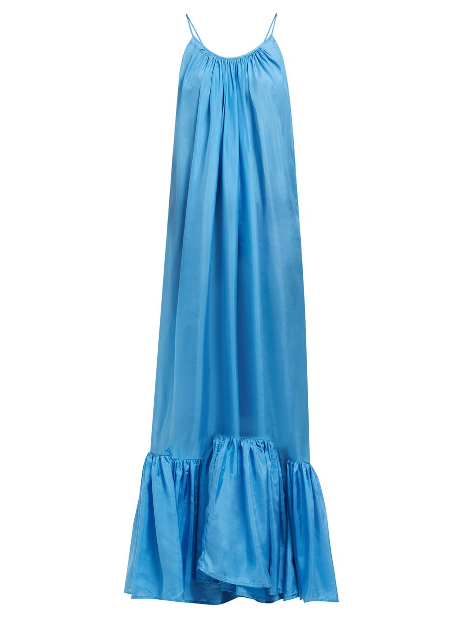 Blue Brigitte habotai-silk maxi dress | Kalita | MATCHESFASHION UK