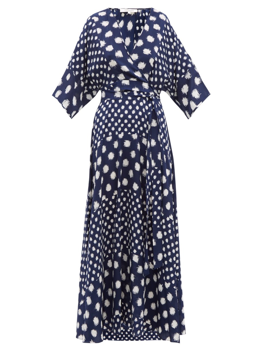 Print Eloise spot-print wrap silk dress | Diane Von Furstenberg ...