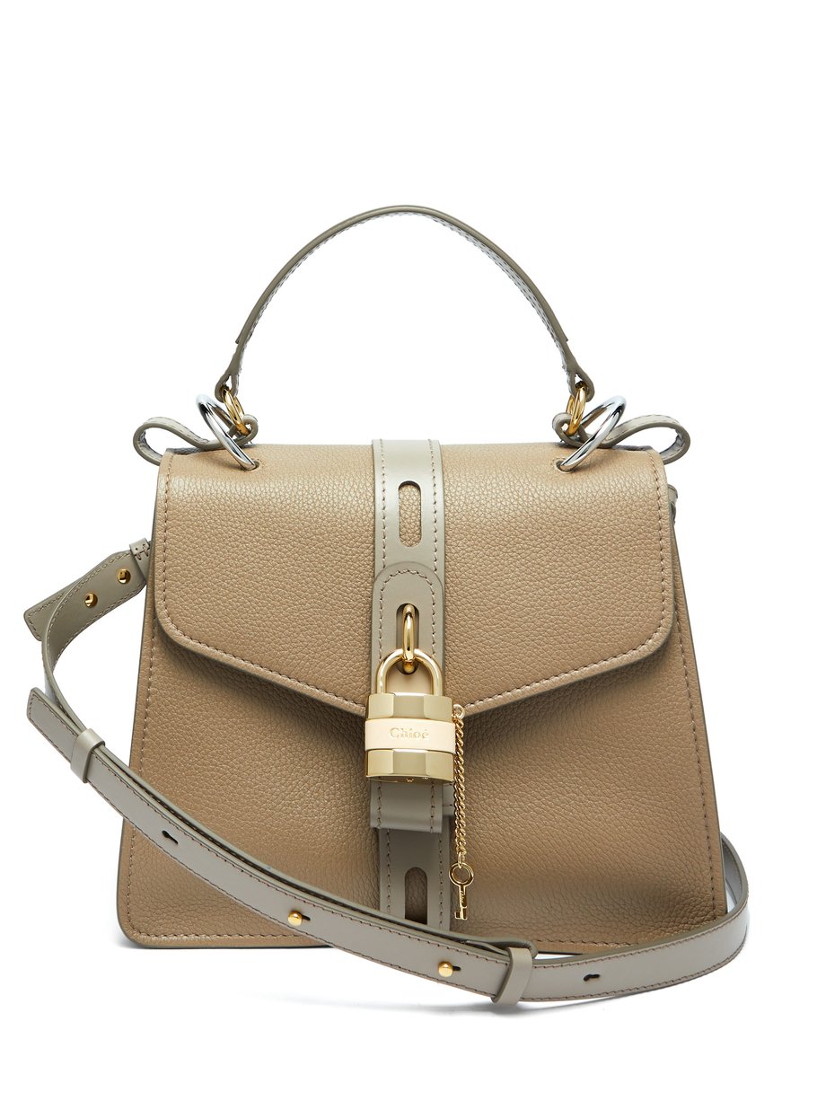 Grey Aby Lock medium leather shoulder bag | Chloé | MATCHESFASHION US