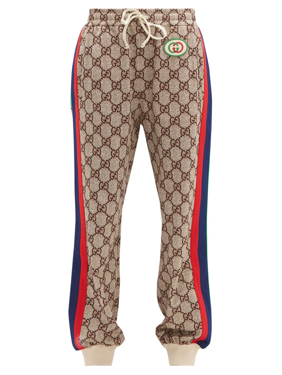 Brown GG-print Web-stripe track pants | Gucci | MATCHESFASHION US