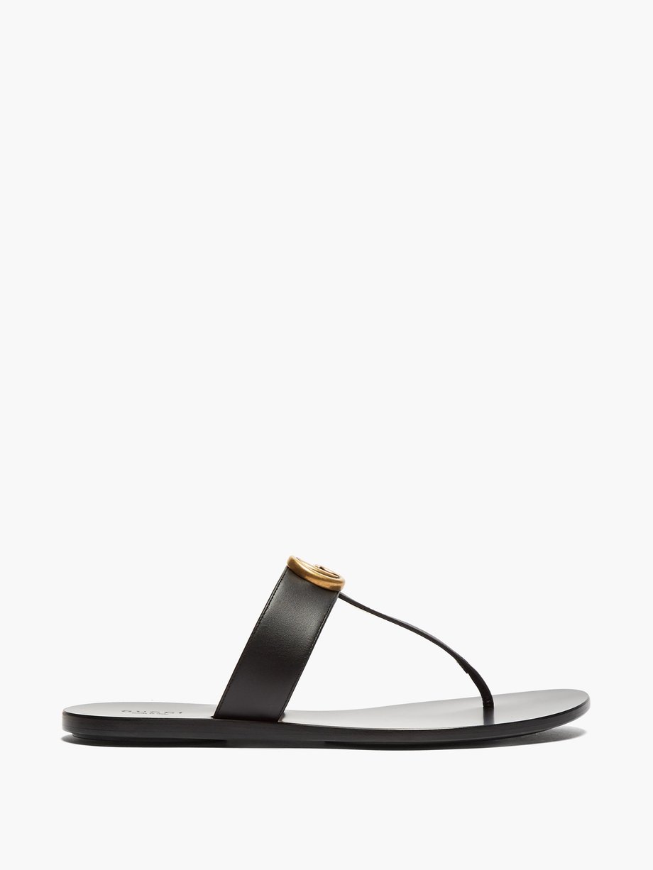 GG Marmont T-bar leather sandals | Gucci | UK