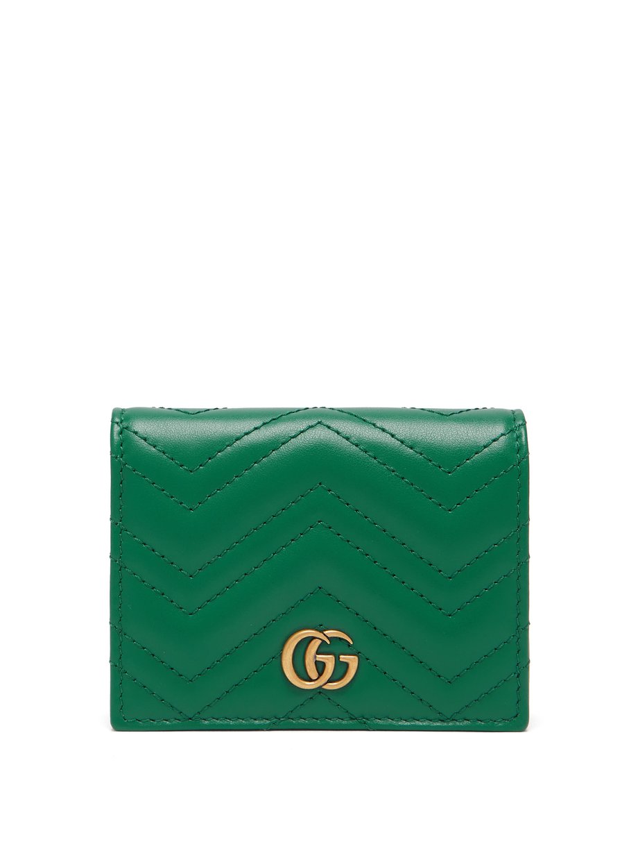GG Marmont quilted-leather wallet Green 