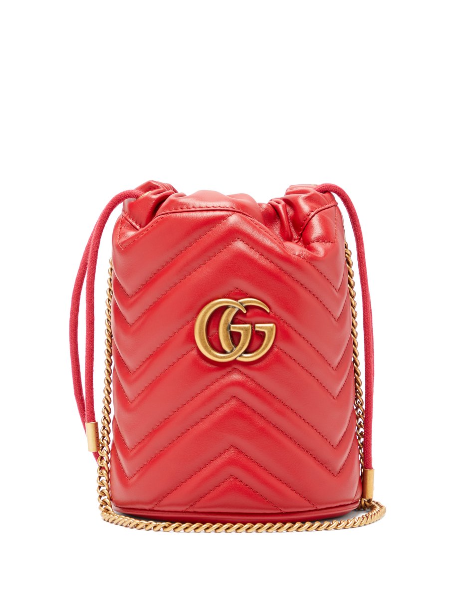 gucci gg marmont quilted leather bucket bag