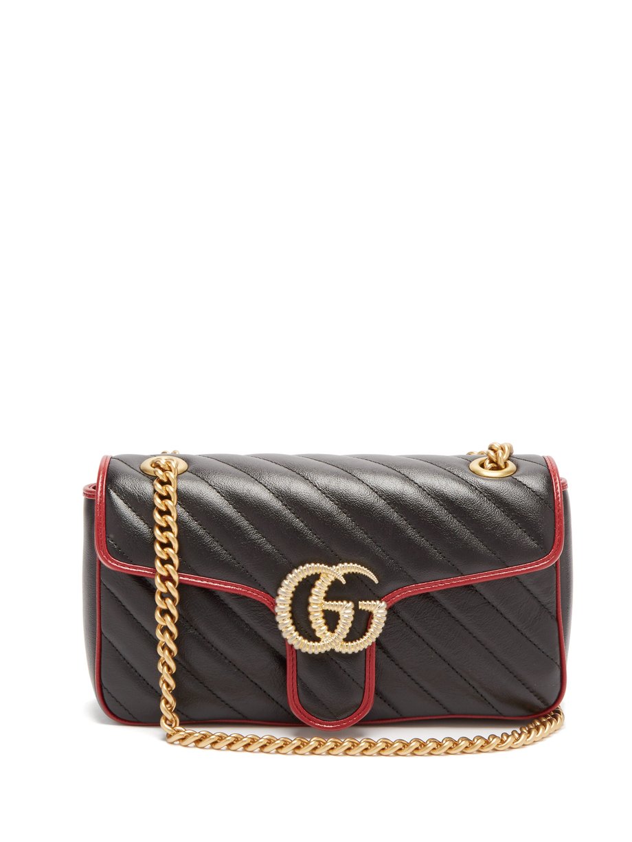 GG Marmont quilted leather bag Black 