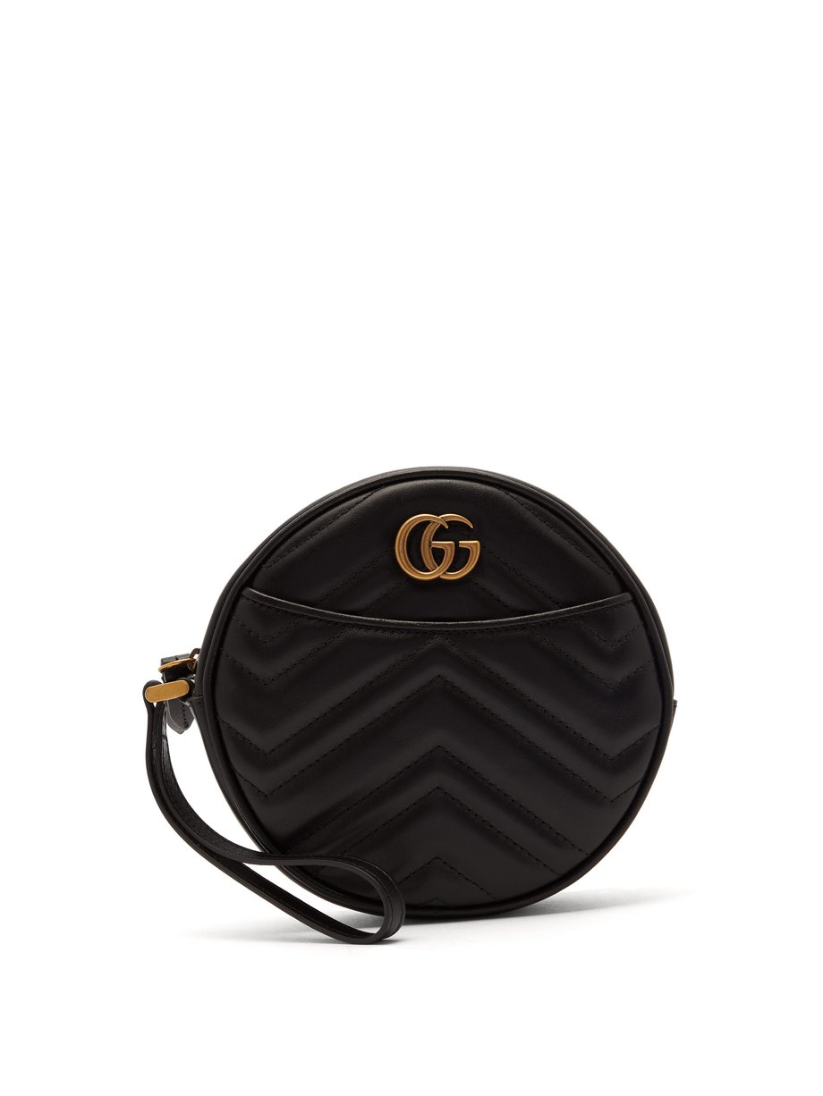 GG Marmont circular leather wristlet 