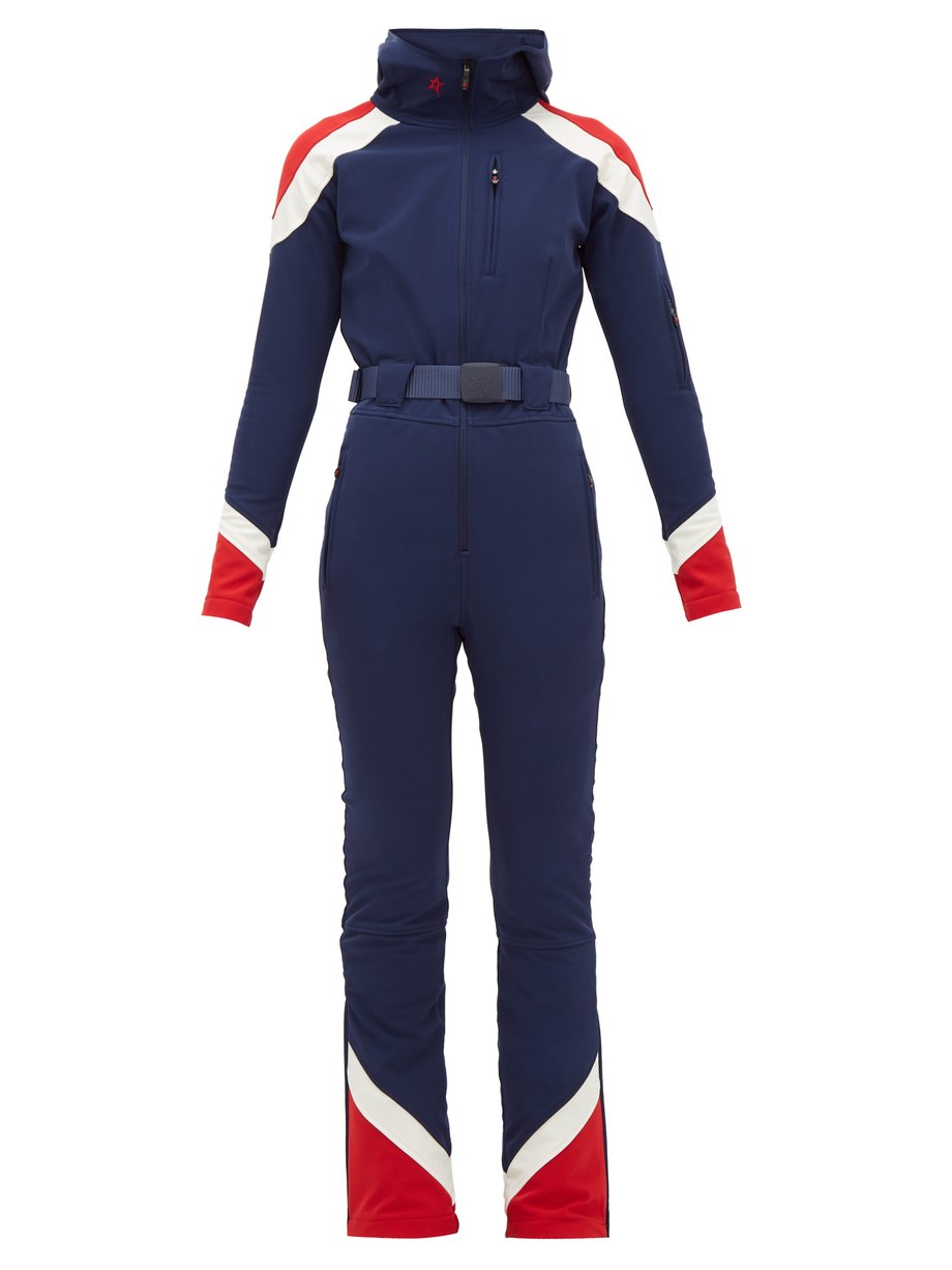 Navy Allos soft-shell all-in-one ski suit | Perfect Moment ...