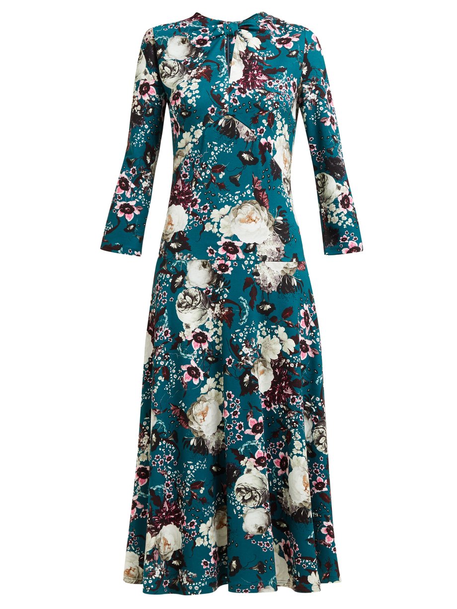 Print Caralina floral-print midi dress | Erdem | MATCHESFASHION US