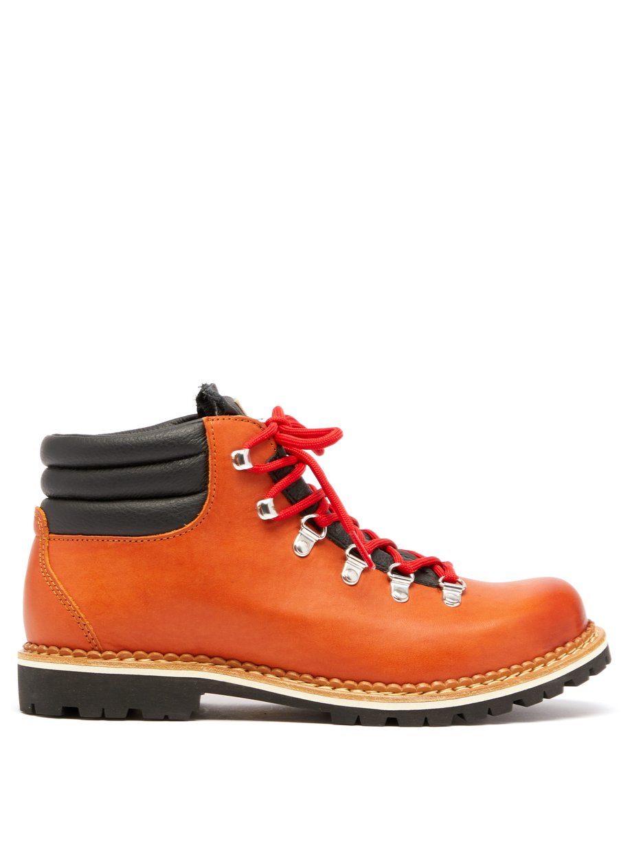 Orange Alberto leather hiking boots | Montelliana | MATCHESFASHION US
