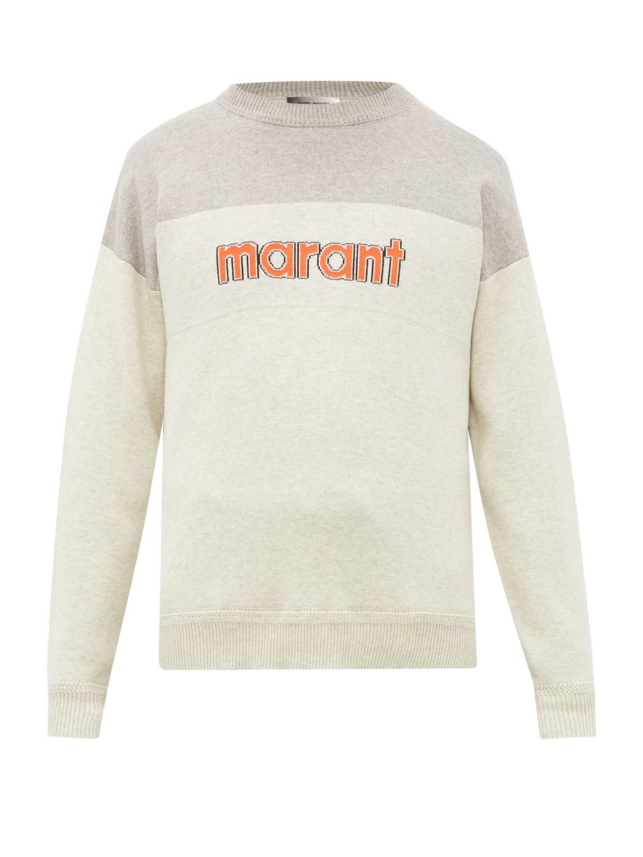 Grey Ennet logo-intarsia sweater | Isabel Marant | MATCHESFASHION US