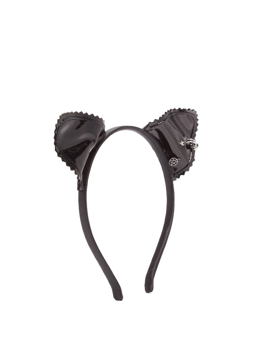 Serre Tete Oreilles De Chat En Vinyle Heidi Noir Maison Michel Matchesfashion Fr