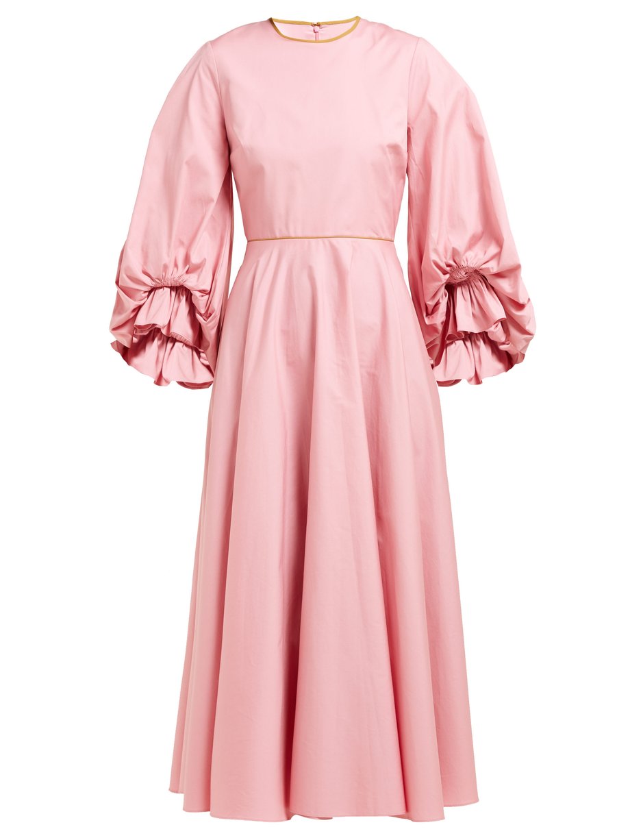 Pink Fife balloon-sleeve cotton-poplin dress | Roksanda | MATCHESFASHION US