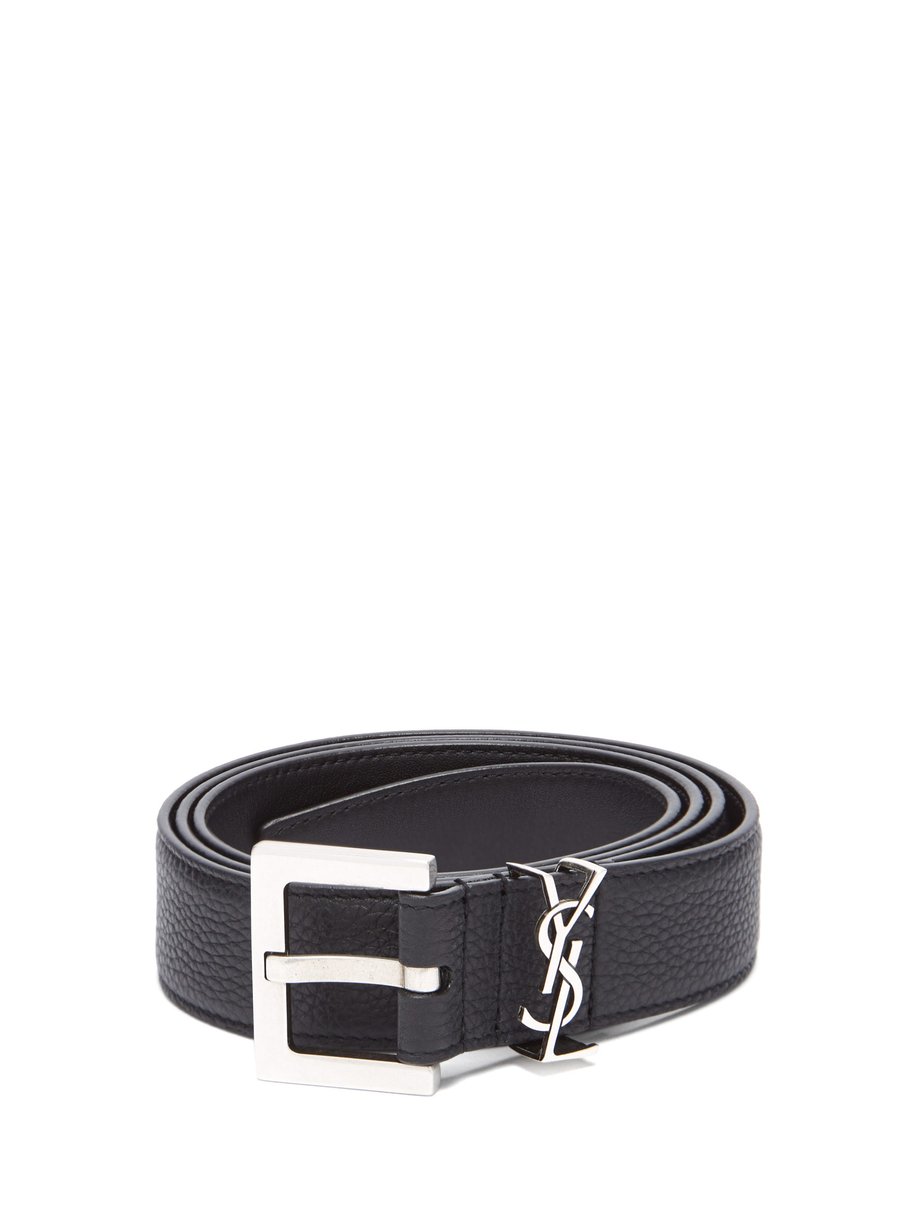 Black Monogram grained-leather belt | Saint Laurent | MATCHESFASHION UK