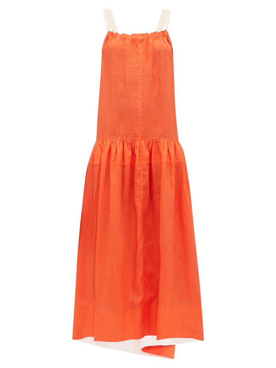 Lee Mathews Lee Mathews Hana open-back linen maxi dress Orange ...