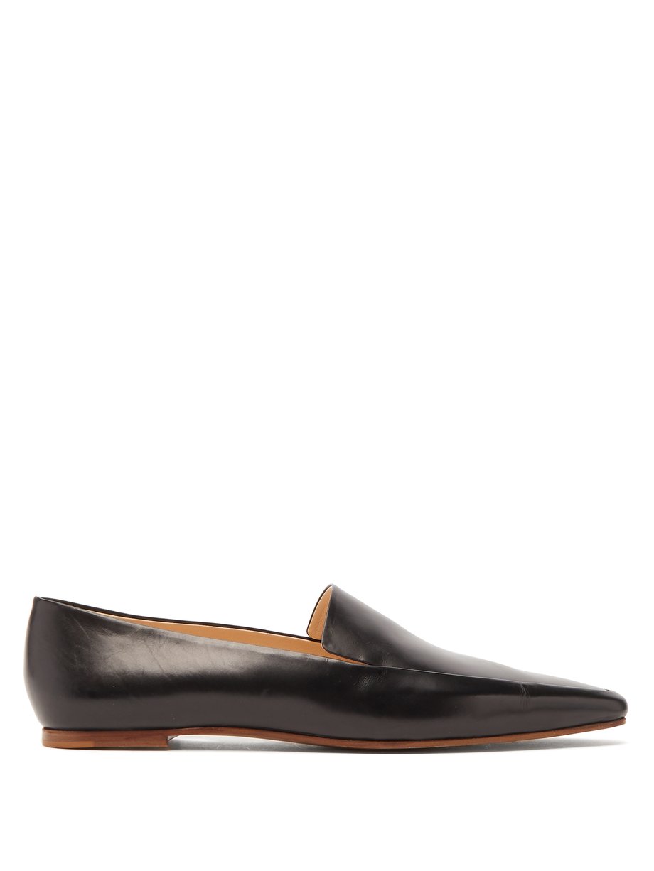 Black Minimal leather loafers | The Row | MATCHESFASHION UK