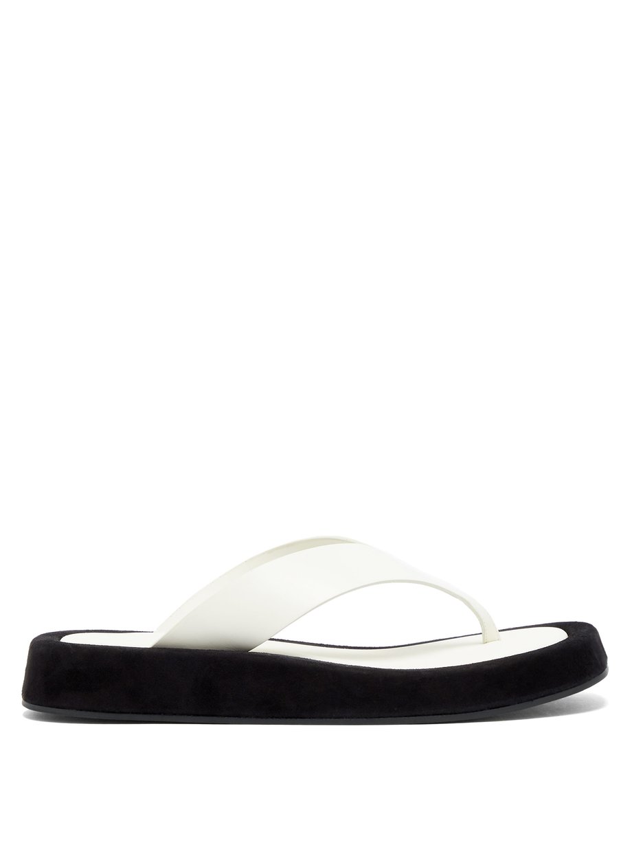 Black white Ginza leather sandals | The Row | MATCHESFASHION US
