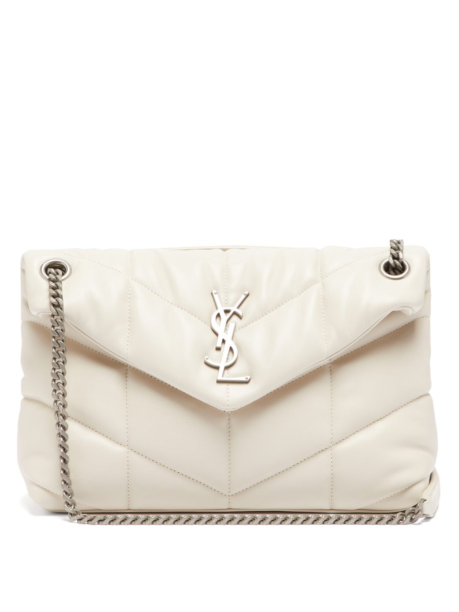 White Loulou Puffer small leather shoulder bag | Saint Laurent ...