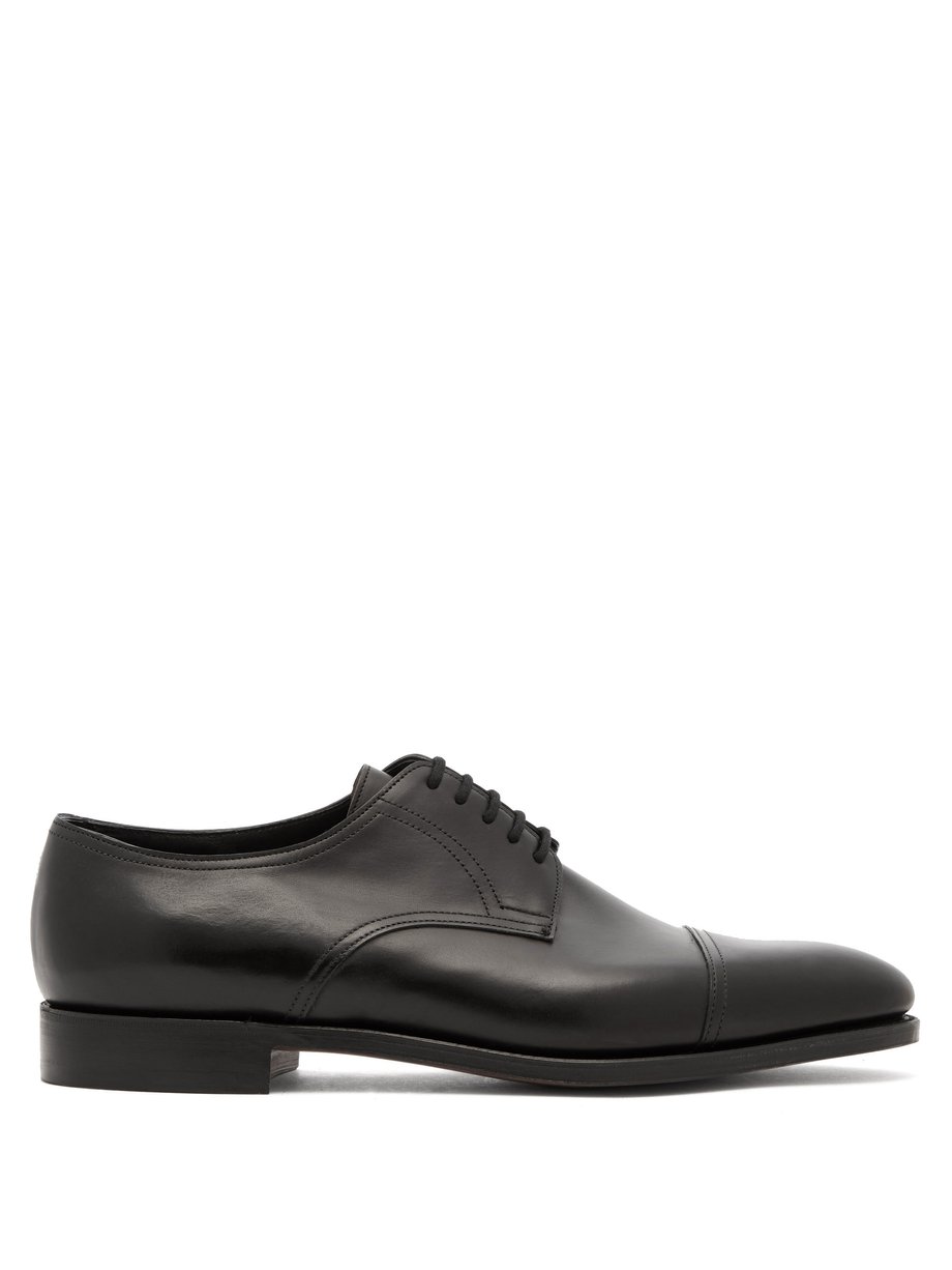 Black Loe leather derby shoes | John Lobb | MATCHESFASHION UK