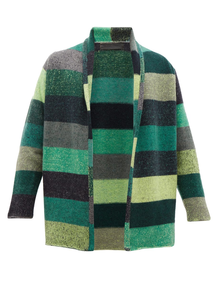 Green Italy striped cashmere cardigan | The Elder Statesman ...