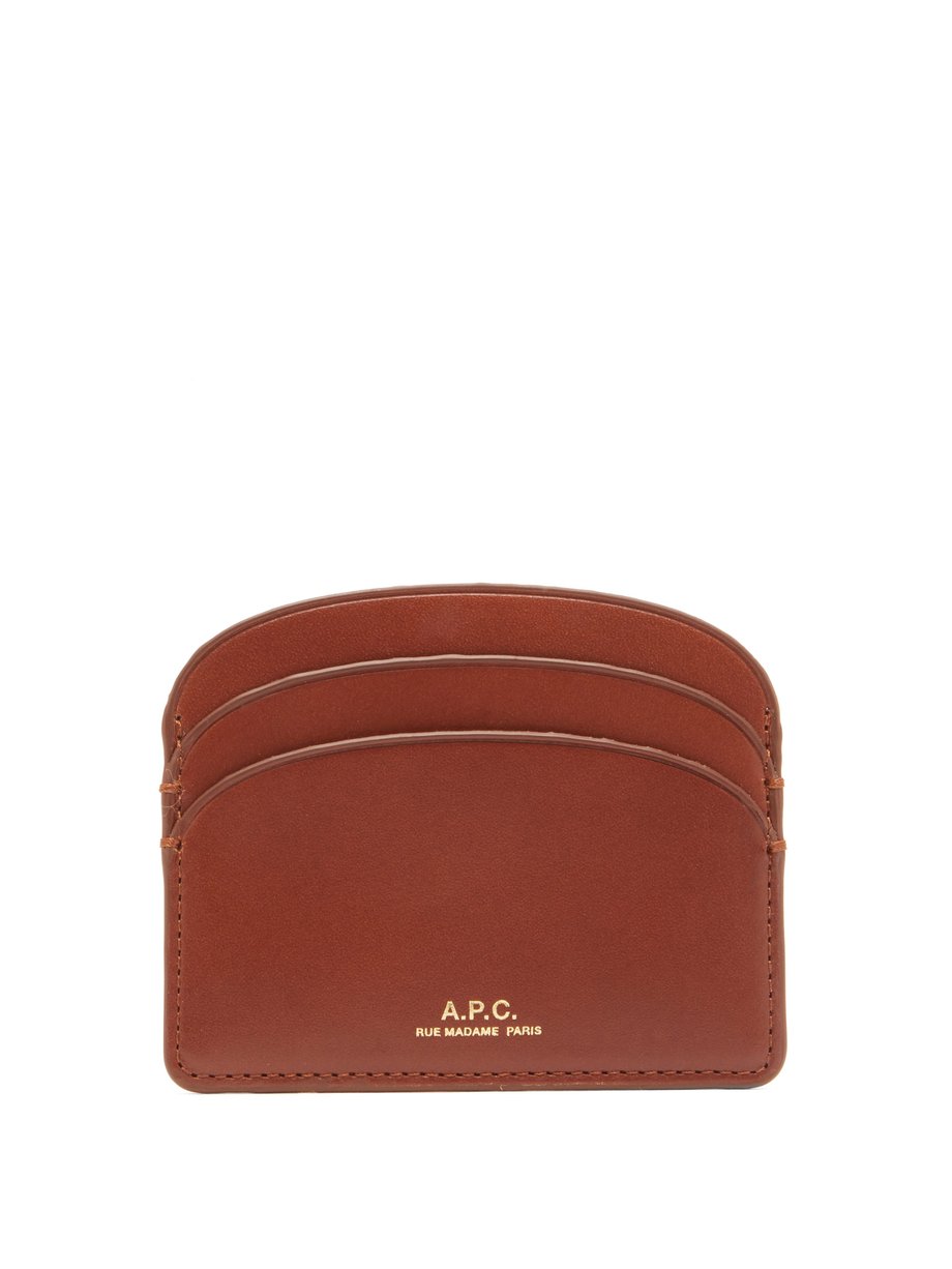 아페쎄 A.P.C. Tan Half Moon leather cardholder