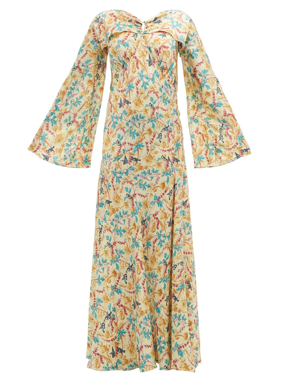 Print Floral-print satin dress | Paco Rabanne | MATCHESFASHION UK