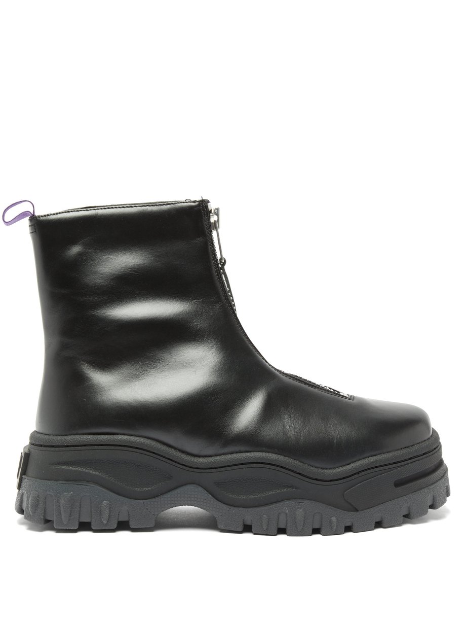 Black Raven platform-sole leather ankle boots | Eytys MATCHESFASHION US