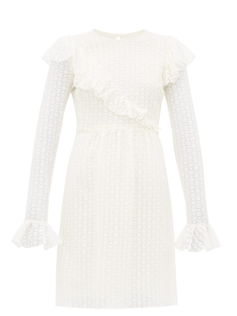 White Lace cotton-blend mini dress | Giambattista Valli | MATCHESFASHION UK