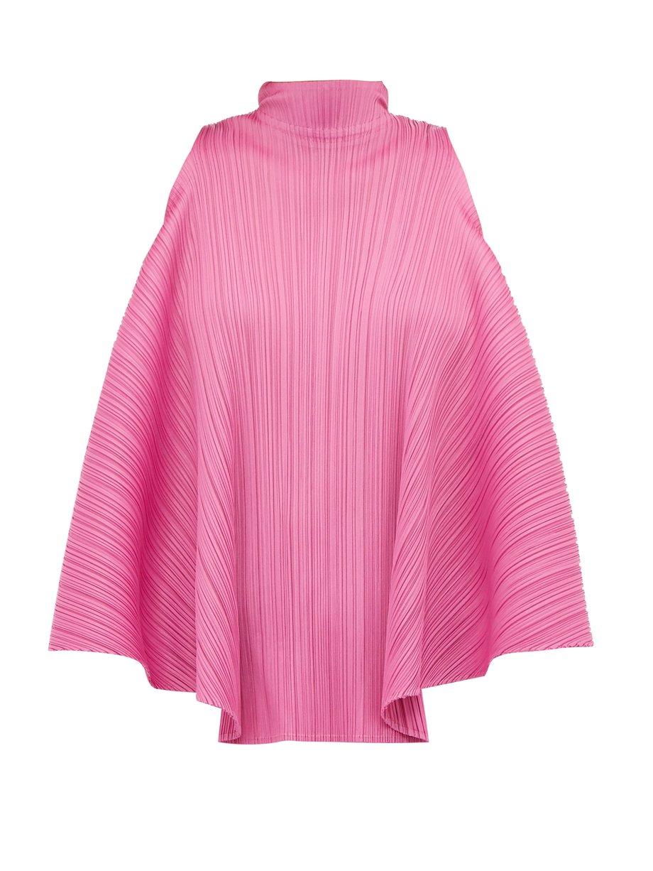 Pink High-neck ribbon-tie top | Pleats Please Issey Miyake ...