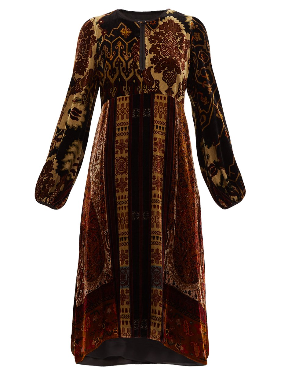 Print Nottinghamshire paisley-print velvet dress | Etro | MATCHESFASHION US
