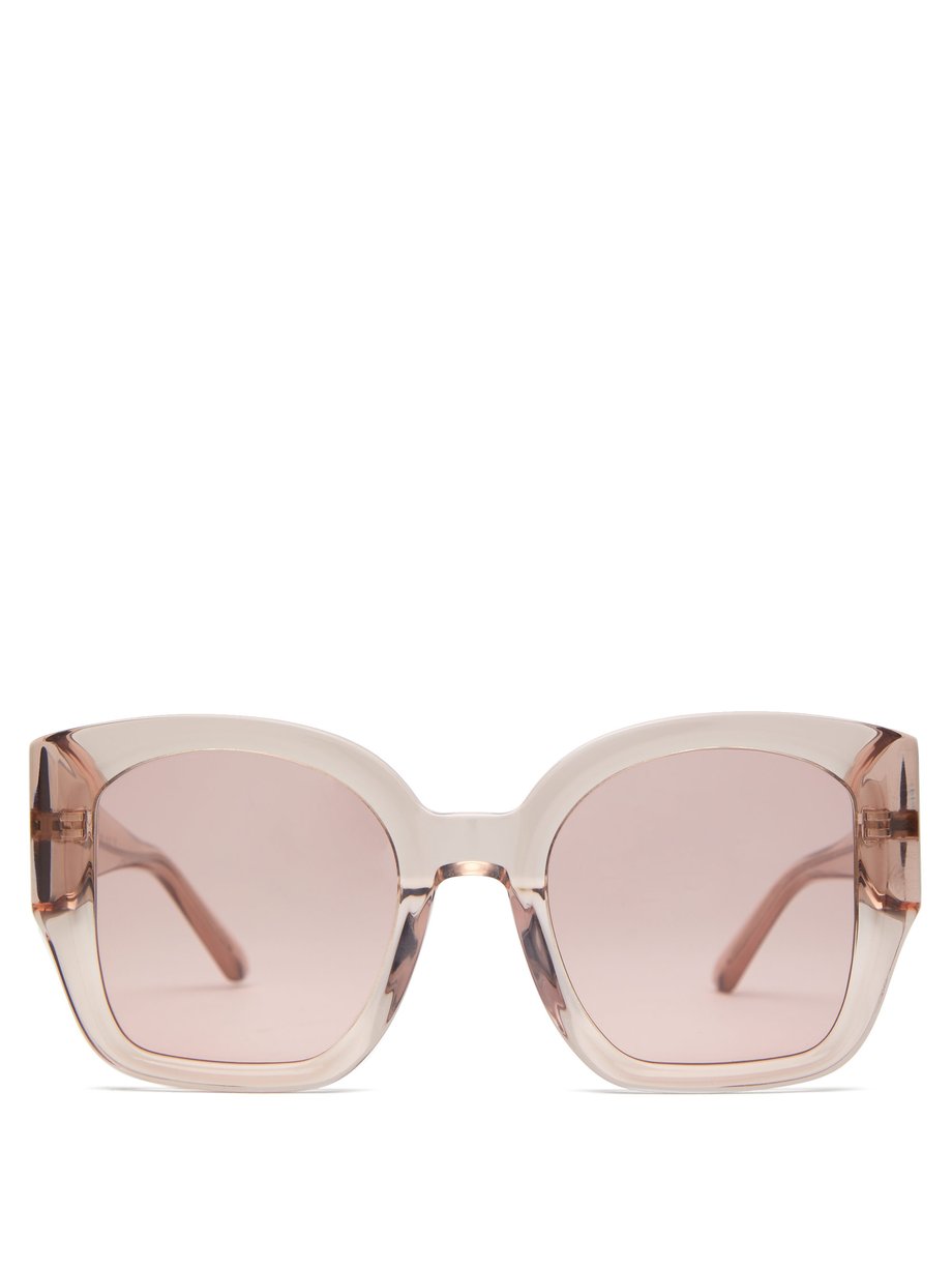 Brown Checkmate square-frame sunglasses | Karen Walker Eyewear ...