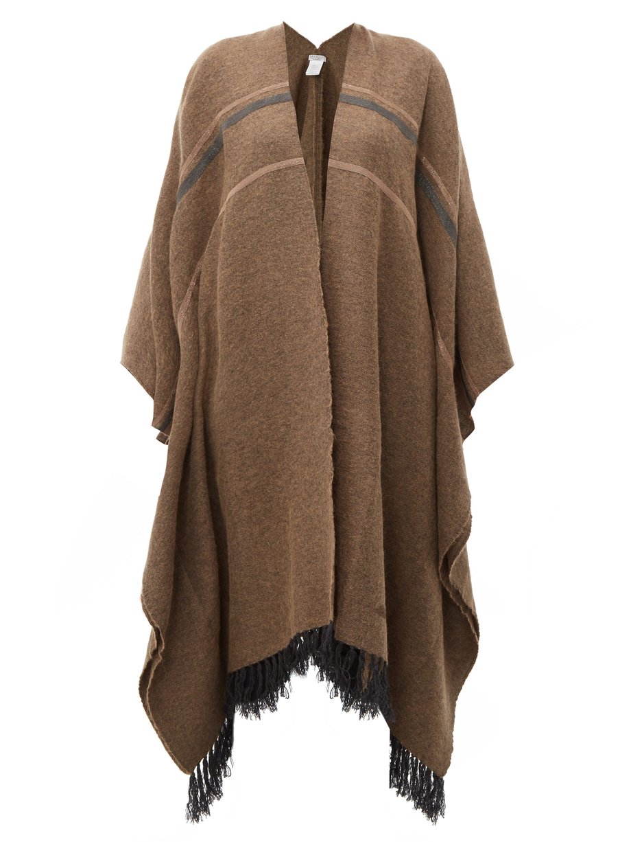 Brown Metallic-trim shawl | Brunello Cucinelli | MATCHESFASHION AU
