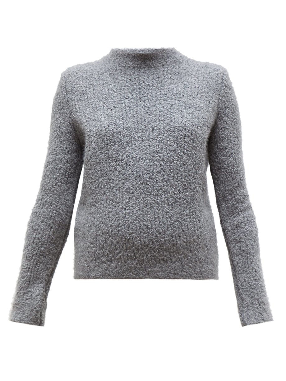 Grey Phillipe cashmere-blend bouclé round-neck sweater | Gabriela ...