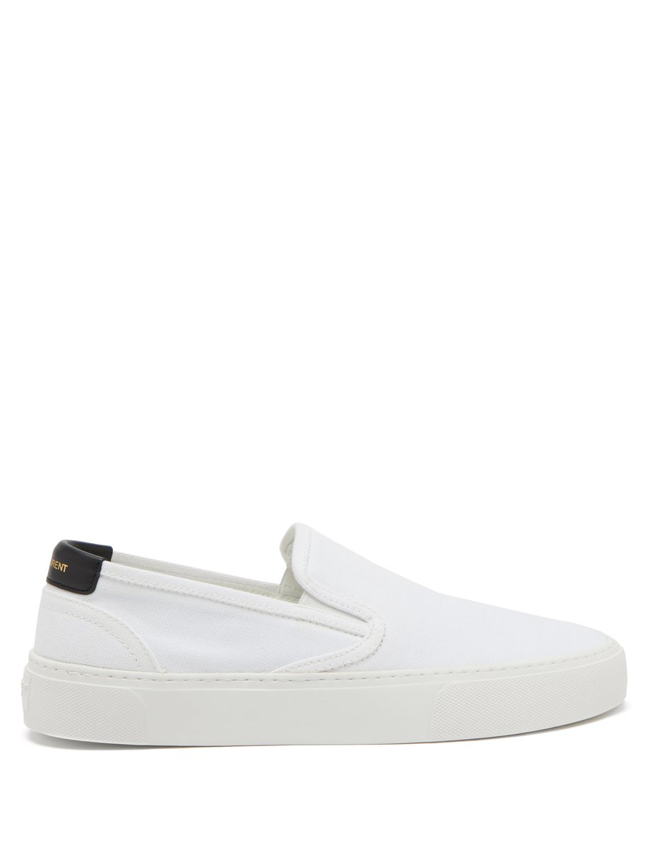 white canvas loafers