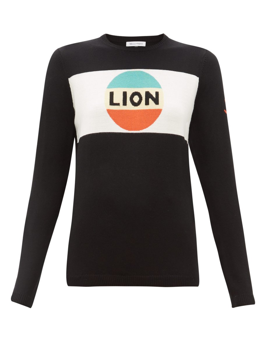 Black multi Lion wool sweater | Bella Freud | MATCHESFASHION US