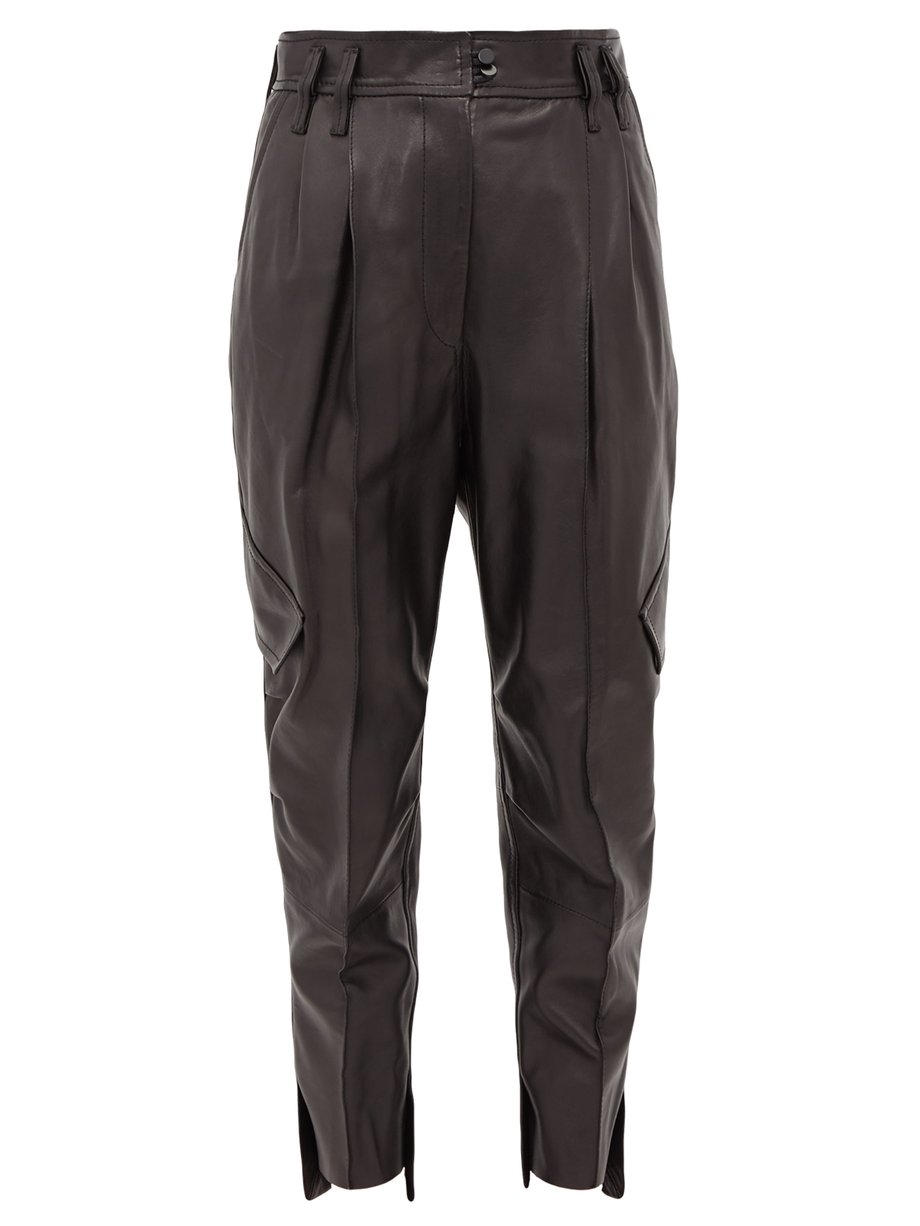 Black Hailey leather cargo trousers | Petar Petrov | MATCHESFASHION US