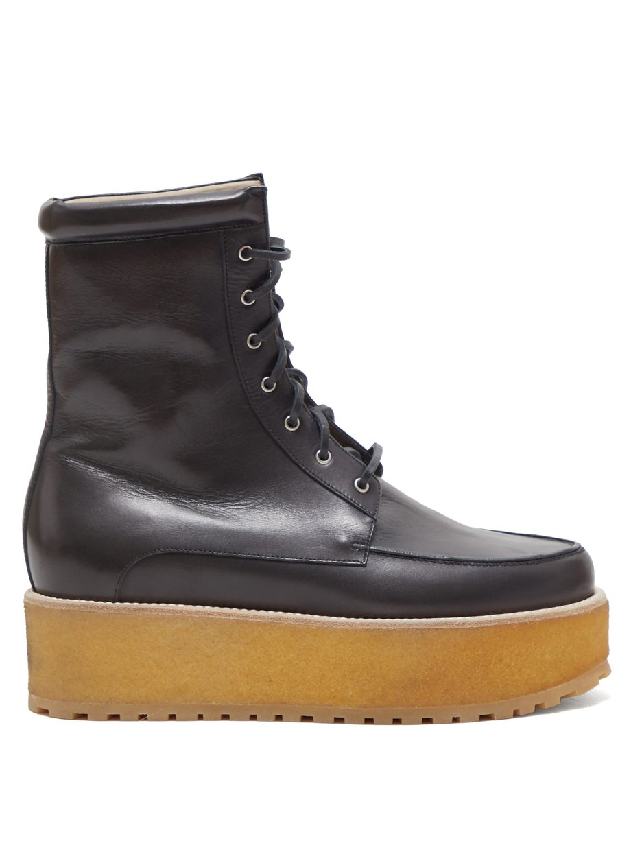 Black David leather flatform boots | Gabriela Hearst | MATCHESFASHION US