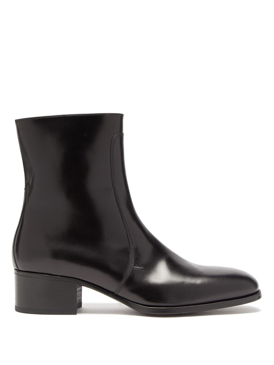 Black Stacked-heel leather boots | Lemaire | MATCHESFASHION UK
