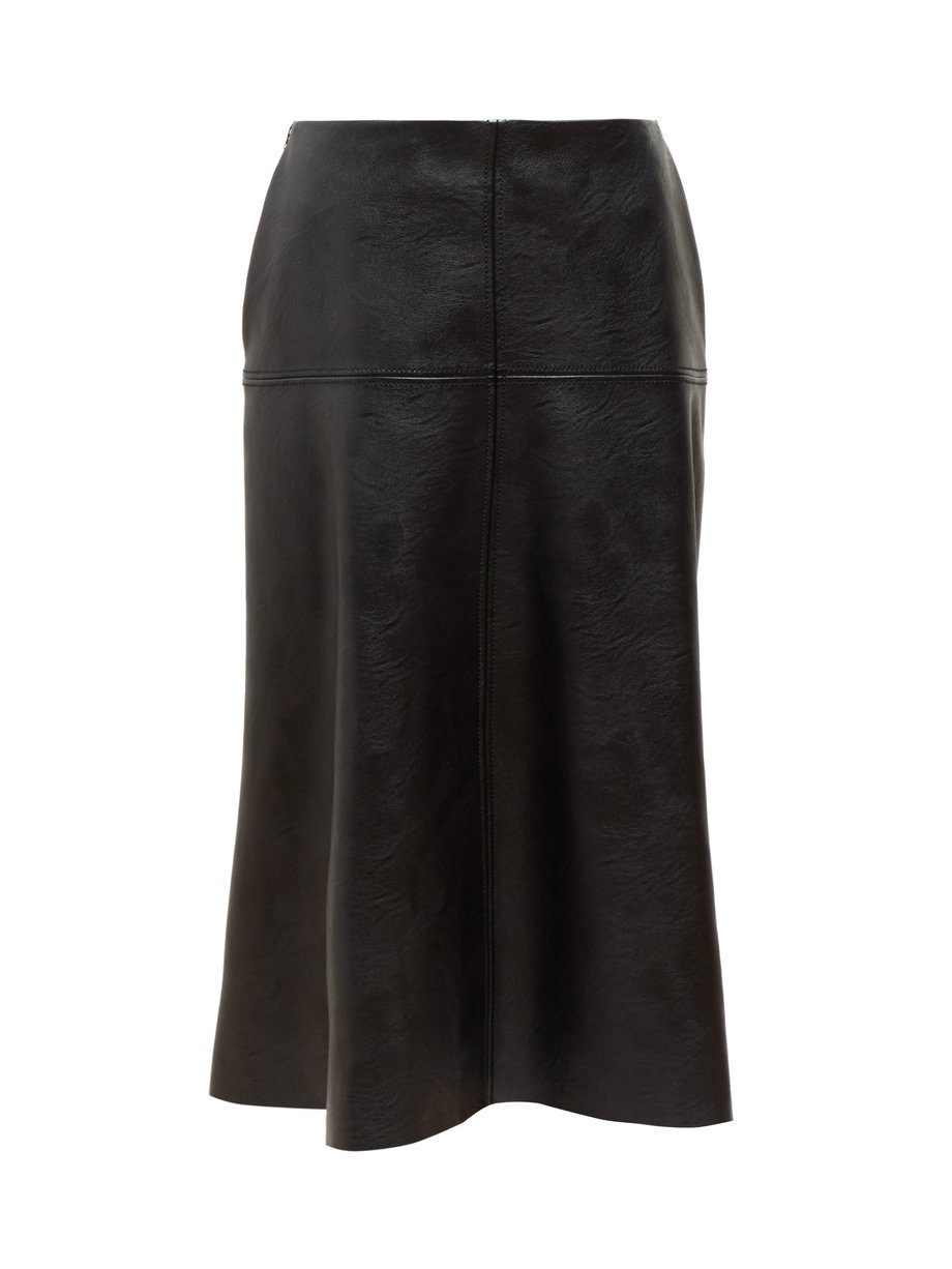 Black Alter faux-leather midi skirt | Stella McCartney | MATCHESFASHION US