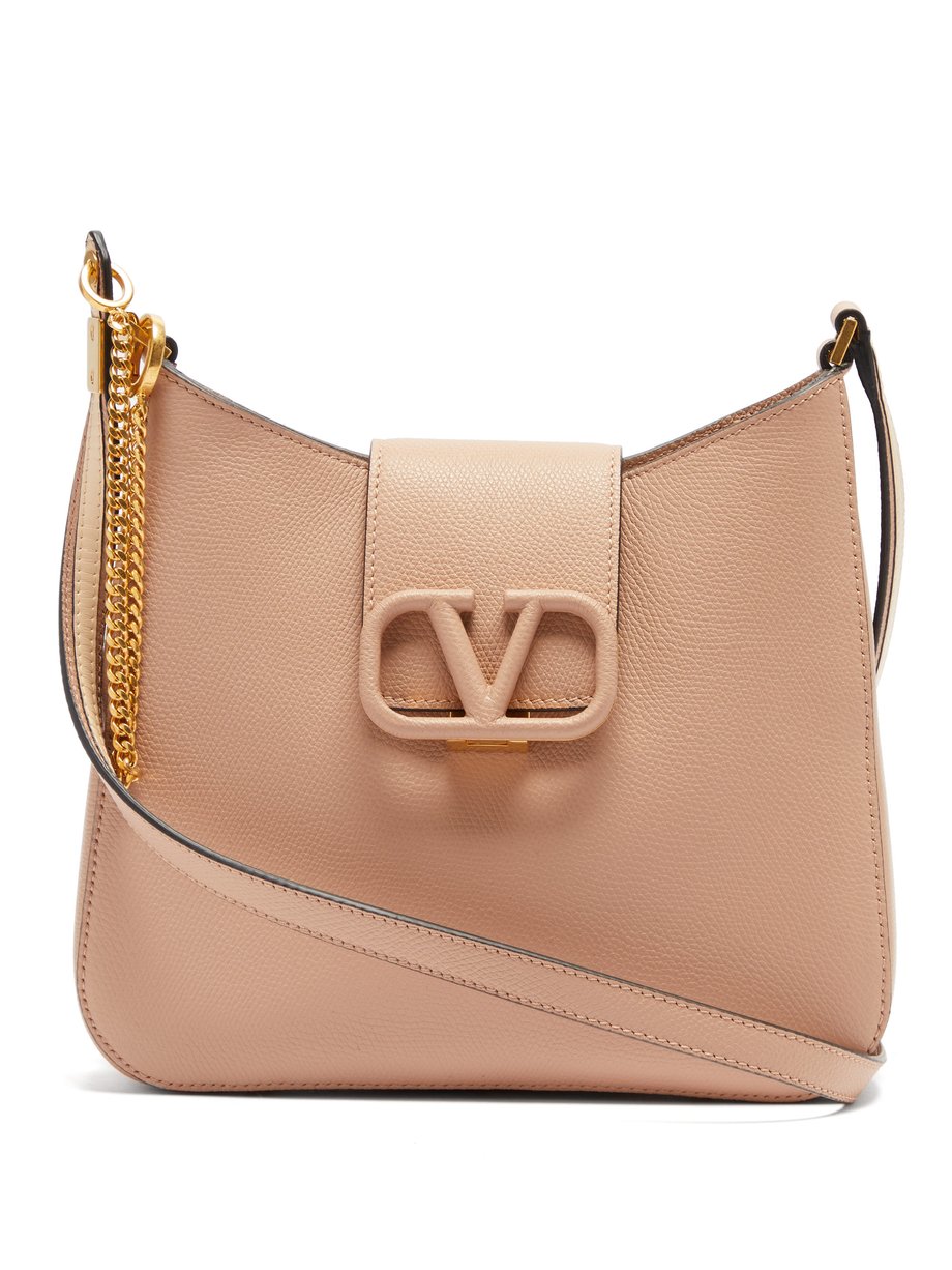 Neutral V-sling small grained-leather shoulder bag | Valentino ...