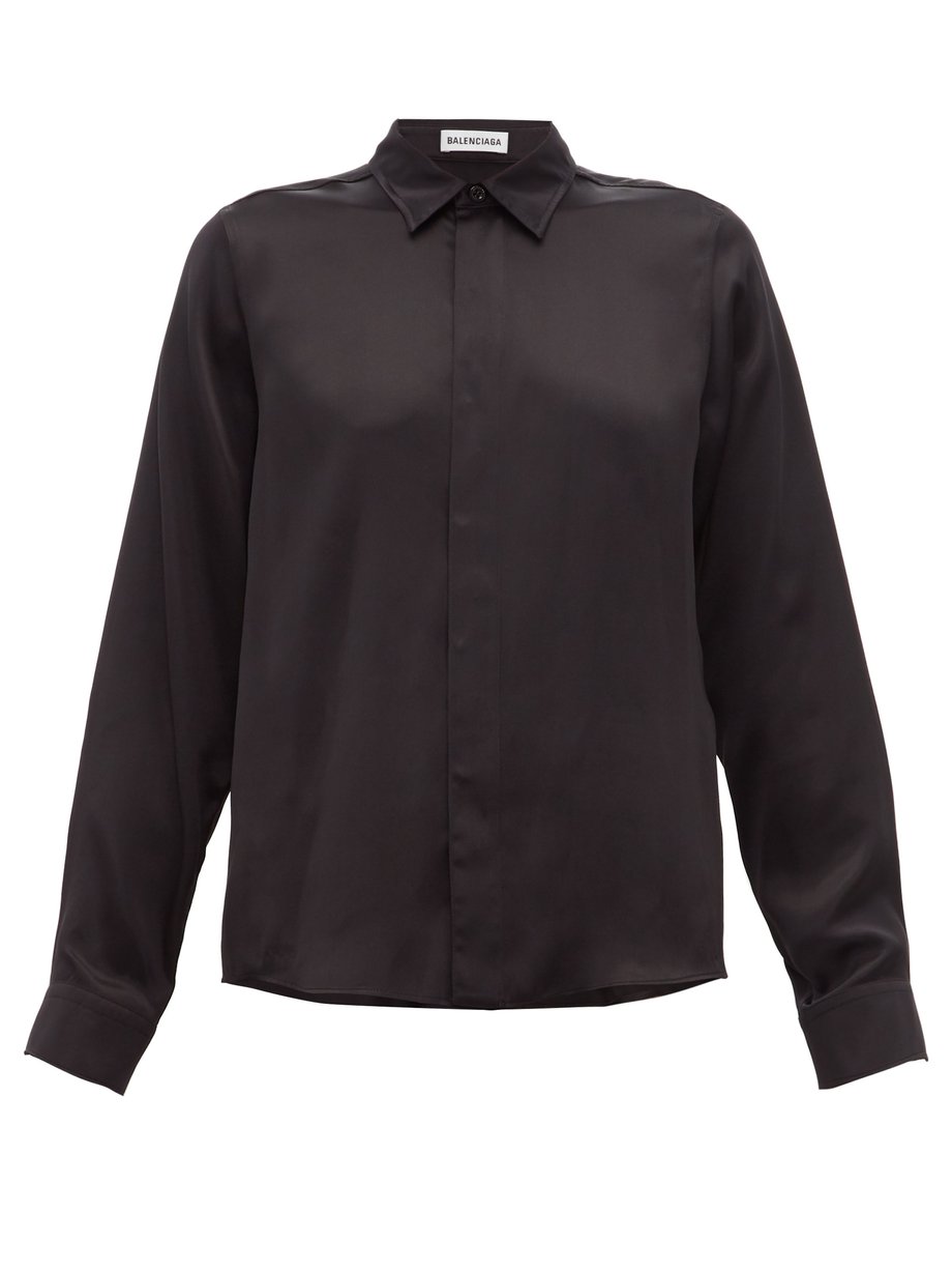 Black Silk-satin blouse | Balenciaga | MATCHESFASHION US